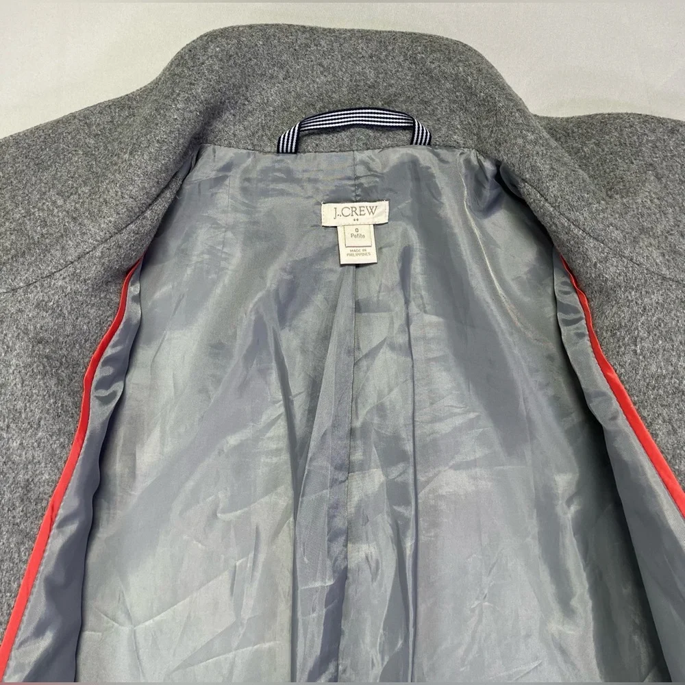 J. Crew Women's City Coat Jacket Classic Heather Gray - 0 Petite EUC - Picture 5 of 10